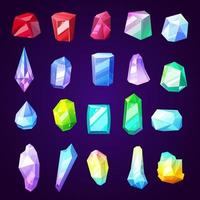 icônes de pierres précieuses et de minéraux pour l'industrie de la bijouterie vecteur