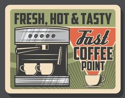machine à café, café expresso et coffeeshop vecteur