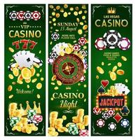 bannières de jackpots de jeu en ligne de casino vecteur