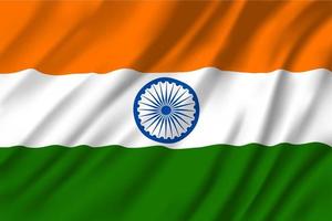 drapeau tricolore national indien, vecteur 3d