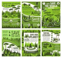 paysage d'arbres verts. écologie et environnement vecteur