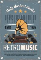 gramophone vinyle vintage musique rétro vecteur