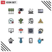 ensemble de 16 symboles d'icônes d'interface utilisateur modernes signes pour script ordinateur zone codage feuille modifiable éléments de conception de vecteur créatif