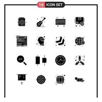 pack d'icônes vectorielles stock de 16 signes et symboles de ligne pour les éléments de conception vectoriels modifiables du module rack bar gear package vecteur