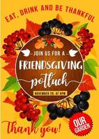 repas-partage entre amis, vacances d'automne de thanksgiving vecteur