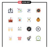 ensemble de 16 symboles d'icônes d'interface utilisateur modernes signes pour l'heure horloge préférence sécurité argent pack modifiable d'éléments de conception de vecteur créatif