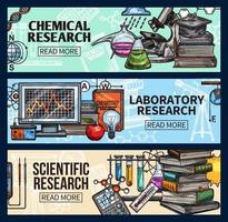 recherche scientifique et croquis de laboratoire vecteur