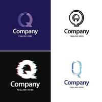 lettre q grand logo pack design création de logos modernes créatifs pour votre entreprise vecteur