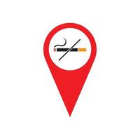 conception d'illustration de modèle de logo vectoriel d'icône non fumeur