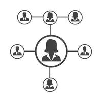 réseau de personnes et modèle de conception d'icônes sociales vecteur