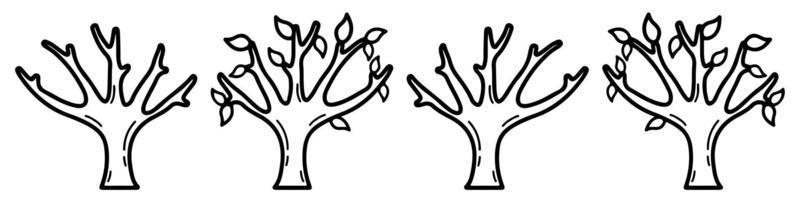 arbre nu silhouette art vecteur conception plante forme nue pour les sites Web, l'impression et autres.