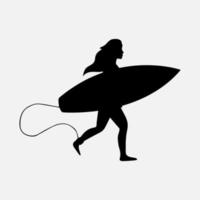 surfeurs silhouette vecteur fond blanc illustration graphiques
