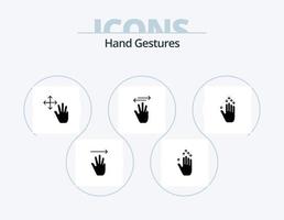 pack d'icônes de glyphe de gestes de la main 5 conception d'icônes. main. droit. doigt. gauche. curseur main vecteur