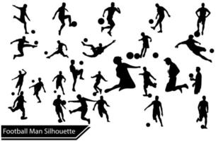 jeu de silhouette de joueur de football vecteur