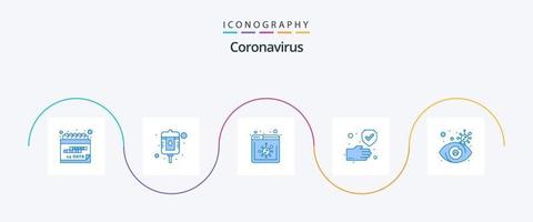 pack d'icônes coronavirus bleu 5, y compris la recherche. sûr. navigateur. protection. faire le ménage vecteur