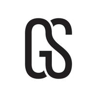 lettres gs connecté concept logo vecteur isolé sur fond blanc.