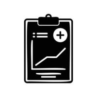 icône de dossier médical avec analyse sur papier et presse-papiers vecteur