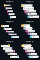 vecteur 6 infographie pack présentation modèle de diapositive 5 étapes cycle diagrammes et chronologies