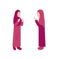 ensemble de personnage de femme hijab priant vecteur