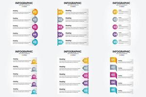ensemble de conception plate d'infographie d'illustration vectorielle pour la brochure publicitaire et le magazine vecteur