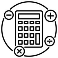 icône de contour pour le calcul comptable. vecteur