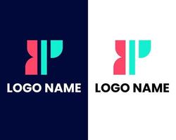 logo alphabétique qui combine 2 lettres en un seul symbole de logo unique et original. composé des lettres b et p. modifiable et facile à personnaliser vecteur