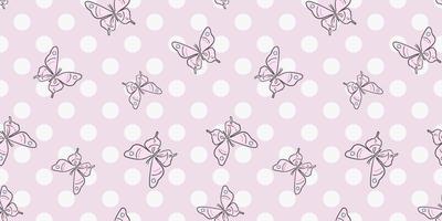 modèle vectoriel papillon rose pastel à pois