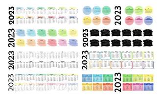 calendrier pour 2023 isolé sur fond blanc vecteur