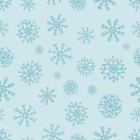 fond transparent de flocons de neige dessinés à la main. flocons de neige bleu foncé sur fond bleu. éléments de décoration de noël et du nouvel an. illustration vectorielle. vecteur