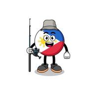 mascotte, illustration, de, philippines, drapeau, pêcheur vecteur