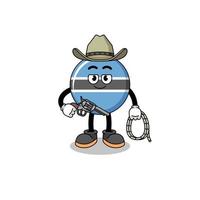 mascotte de personnage du botswana en tant que cow-boy vecteur