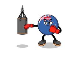 illustration du boxeur drapeau néo-zélandais vecteur