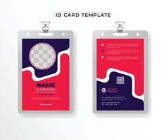 modèle de carte d'identité d'employé d'entreprise minimaliste professionnel avec un design de style abstrait photo vecteur