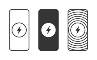 chargeur sans fil. icône de point de charge sans fil. signes simples de charge de téléphone. illustration vectorielle vecteur