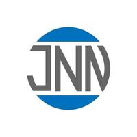 création de logo de lettre jnn sur fond blanc. concept de logo de cercle d'initiales créatives jnn. conception de lettre jnn. vecteur
