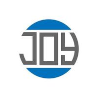 création de logo de lettre de joie sur fond blanc. concept de logo de cercle d'initiales créatives de joie. conception de lettre de joie. vecteur