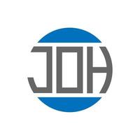 création de logo de lettre joh sur fond blanc. concept de logo de cercle d'initiales créatives joh. conception de lettre joh. vecteur