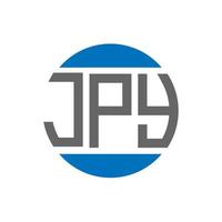 création de logo de lettre jpy sur fond blanc. concept de logo de cercle d'initiales créatives jpy. conception de lettre jpy. vecteur