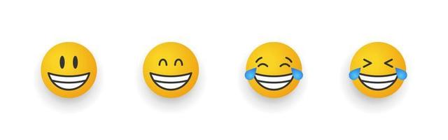 icônes de sourire d'émoticône. ensemble d'emoji de dessin animé. signes d'émoticônes. illustration vectorielle vecteur
