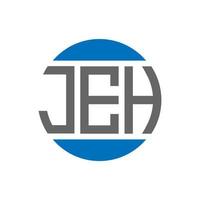 création de logo de lettre jeh sur fond blanc. concept de logo de cercle d'initiales créatives jeh. conception de lettre jeh. vecteur