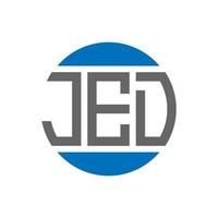 création de logo de lettre jed sur fond blanc. concept de logo de cercle d'initiales créatives jed. conception de lettre jed. vecteur