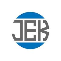 création de logo de lettre jek sur fond blanc. concept de logo de cercle d'initiales créatives de jek. conception de lettre jek. vecteur