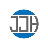 création de logo de lettre jjh sur fond blanc. concept de logo de cercle d'initiales créatives jjh. conception de lettre jjh. vecteur