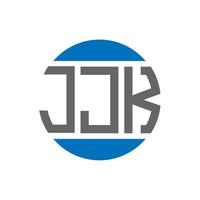 création de logo de lettre jjk sur fond blanc. concept de logo de cercle d'initiales créatives jjk. conception de lettre jjk. vecteur