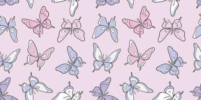 motif vectoriel papillon bleu et rose