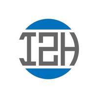 création de logo de lettre izh sur fond blanc. concept de logo de cercle d'initiales créatives izh. conception de lettre izh. vecteur