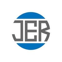 création de logo de lettre jr sur fond blanc. jer concept de logo de cercle d'initiales créatives. conception de lettre jer. vecteur