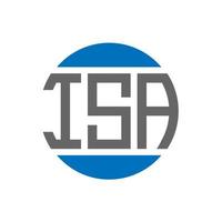 création de logo de lettre isa sur fond blanc. est un concept de logo de cercle d'initiales créatives. est une conception de lettre. vecteur