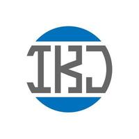 création de logo de lettre ikj sur fond blanc. concept de logo de cercle d'initiales créatives ikj. conception de lettre ikj. vecteur