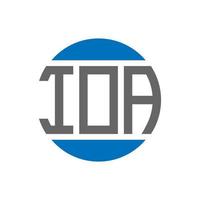 création de logo de lettre ioa sur fond blanc. concept de logo de cercle d'initiales créatives ioa. conception de lettre ioa. vecteur
